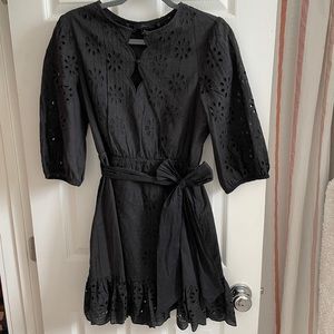 Women’s Black Eyelet JCREW dress size Medium good condition